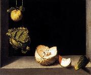 Juan Sanchez Cotan Stilleben mit Quitte, Kohl, Melone und Gurke oil on canvas